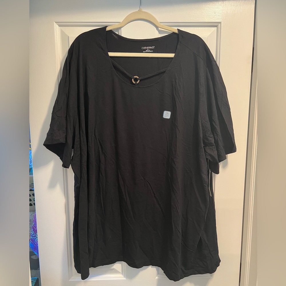 Catherines Classic Black Short Sleeve Top